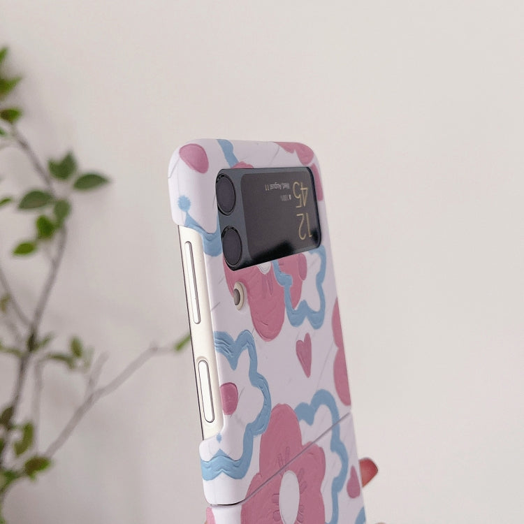 For Samsung Galaxy Z Flip4 Flowers Pattern Folded Phone Case