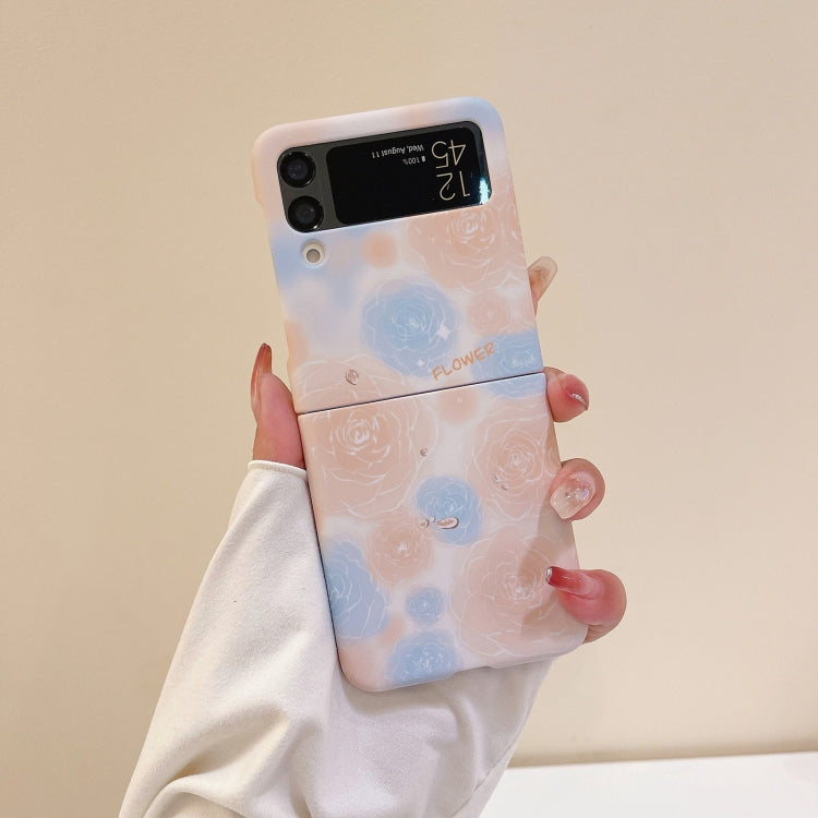 For Samsung Galaxy Z Flip4 Flowers Pattern Folded Phone Case