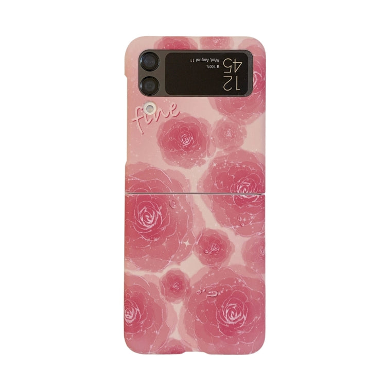 For Samsung Galaxy Z Flip4 Flowers Pattern Folded Phone Case
