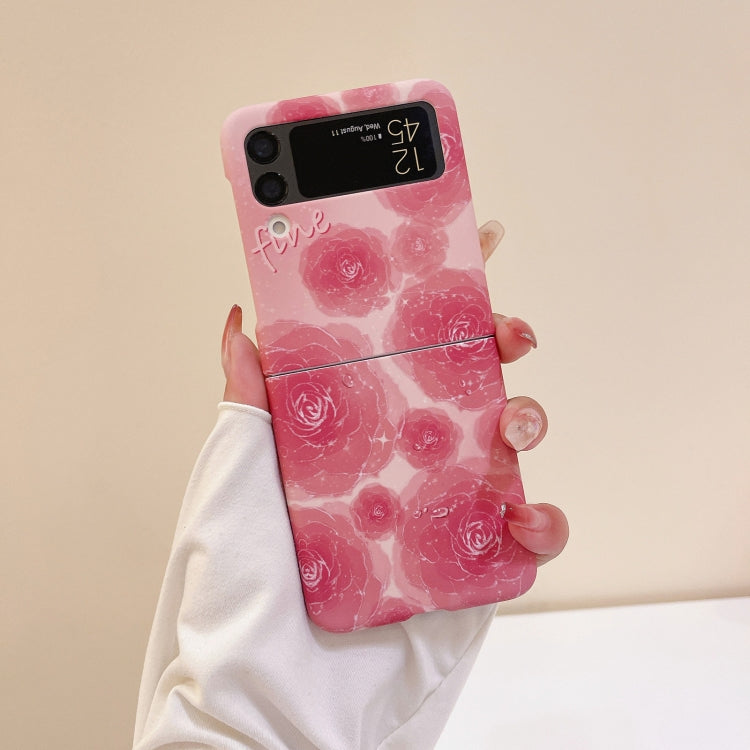 For Samsung Galaxy Z Flip4 Flowers Pattern Folded Phone Case