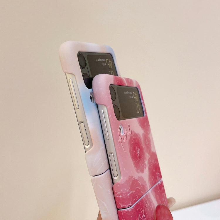 For Samsung Galaxy Z Flip4 Flowers Pattern Folded Phone Case