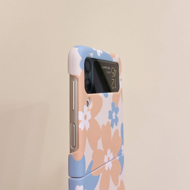 For Samsung Galaxy Z Flip4 Flowers Pattern Folded Phone Case