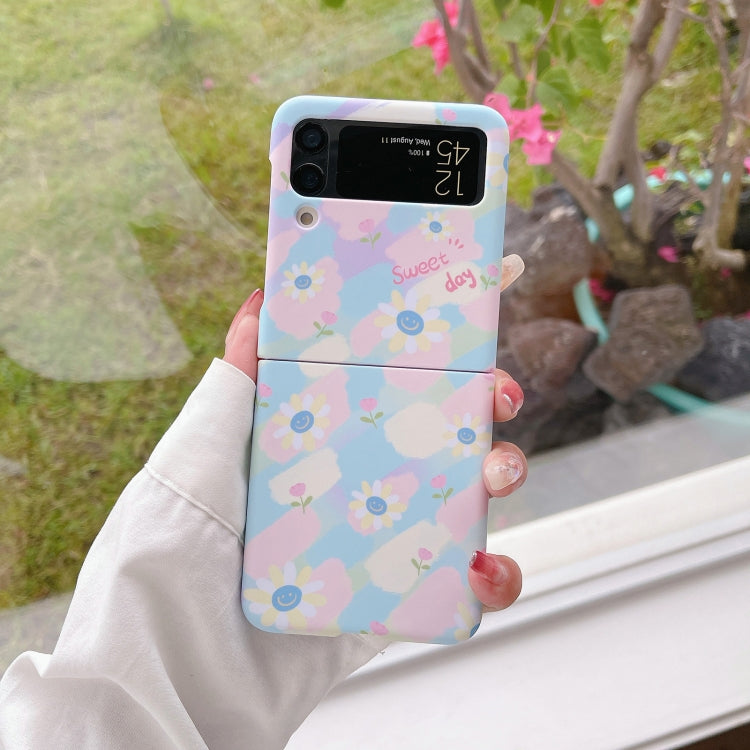 For Samsung Galaxy Z Flip4 Flowers Pattern Folded Phone Case
