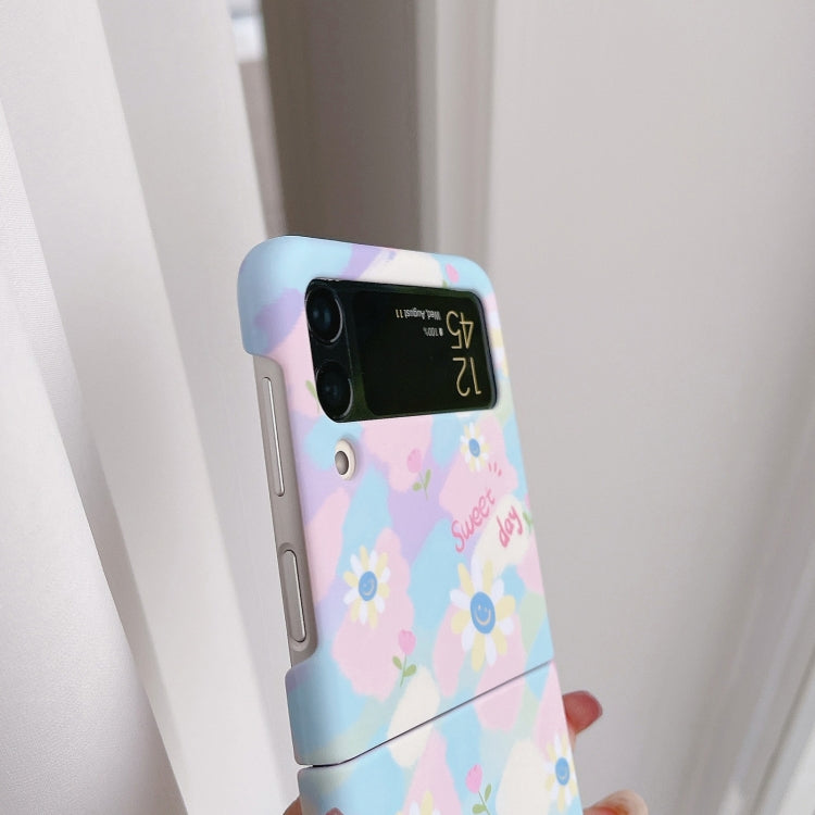 For Samsung Galaxy Z Flip4 Flowers Pattern Folded Phone Case