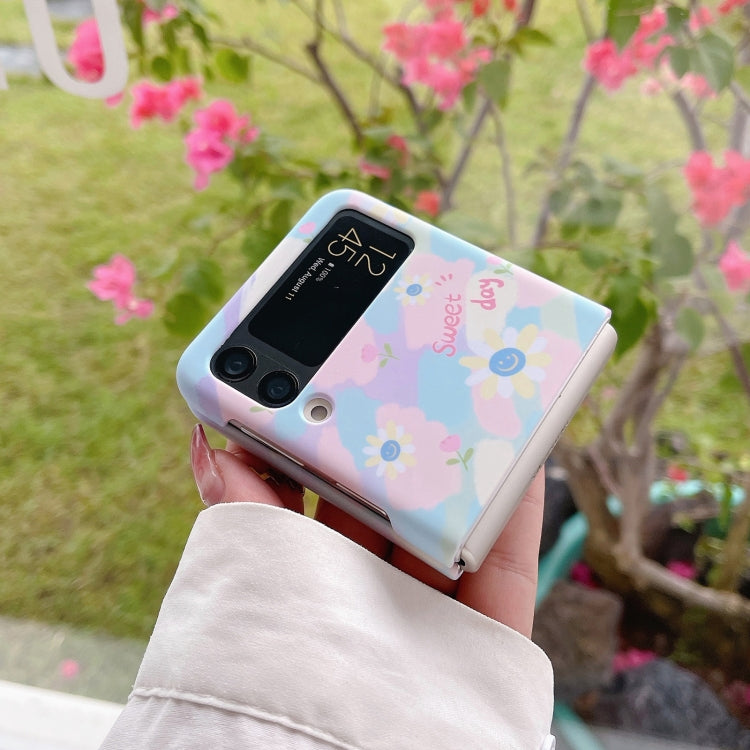 For Samsung Galaxy Z Flip4 Flowers Pattern Folded Phone Case