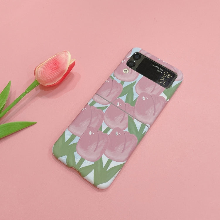 For Samsung Galaxy Z Flip4 Flowers Pattern Folded Phone Case