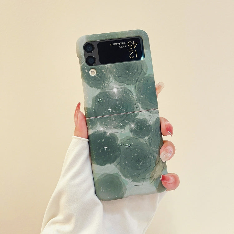 For Samsung Galaxy Z Flip4 Flowers Pattern Folded Phone Case