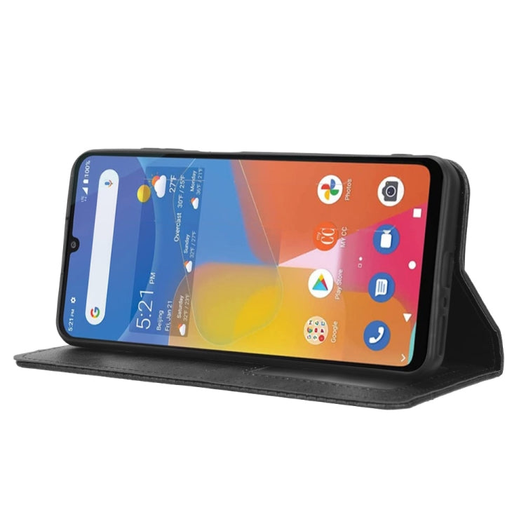 For Consumer Cellular ZMax 5G Magnetic Buckle Retro Texture Leather Phone Case