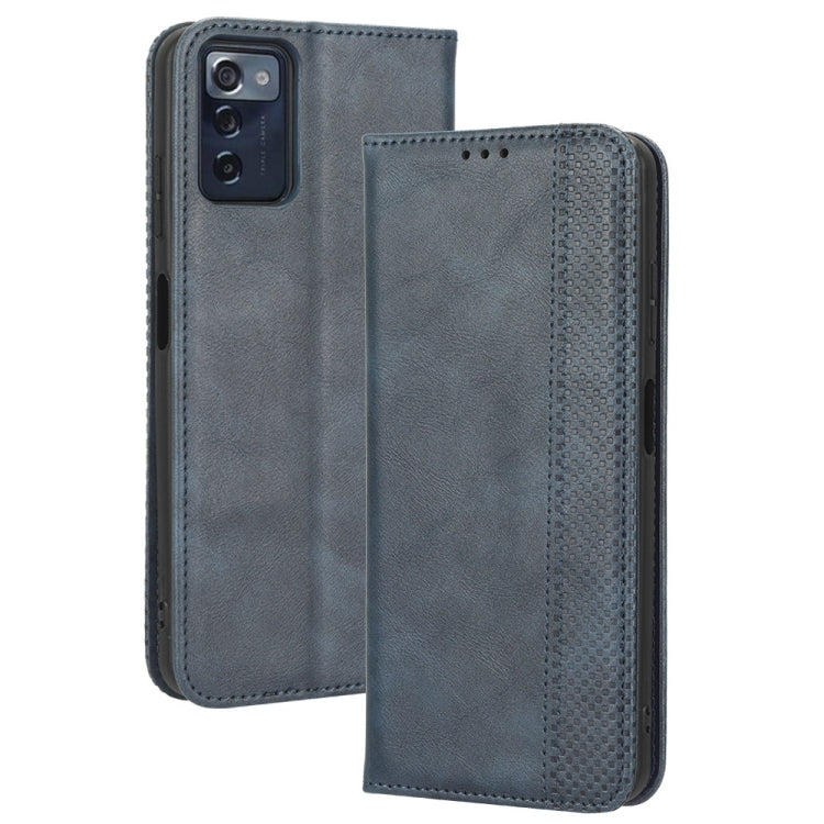 For Consumer Cellular ZMax 5G Magnetic Buckle Retro Texture Leather Phone Case