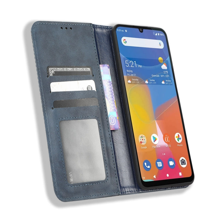 For Consumer Cellular ZMax 5G Magnetic Buckle Retro Texture Leather Phone Case