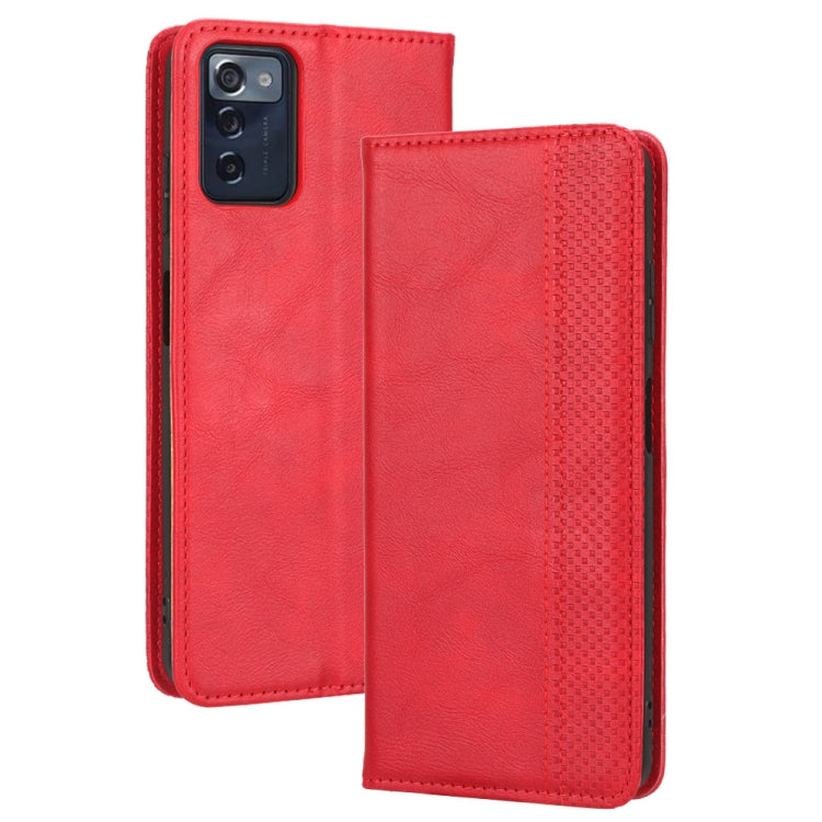 For Consumer Cellular ZMax 5G Magnetic Buckle Retro Texture Leather Phone Case