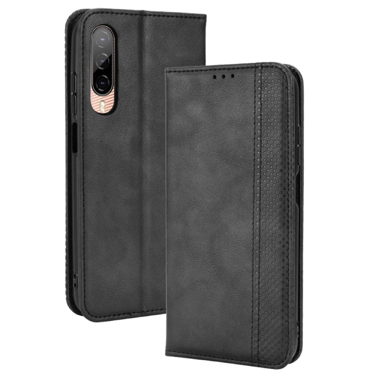 For HTC Desire 22 Pro Magnetic Buckle Retro Texture Leather Phone Case