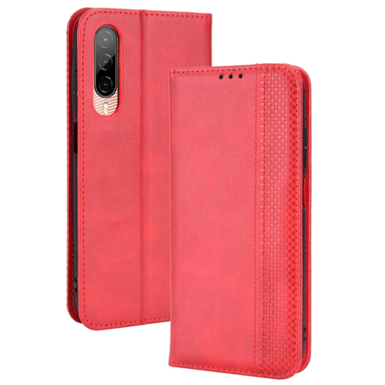 For HTC Desire 22 Pro Magnetic Buckle Retro Texture Leather Phone Case