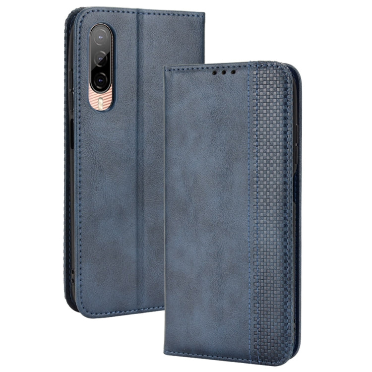 For HTC Desire 22 Pro Magnetic Buckle Retro Texture Leather Phone Case