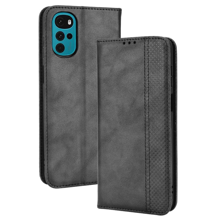For Motorola Moto E32s / G22 Magnetic Buckle Retro Texture Leather Phone Case