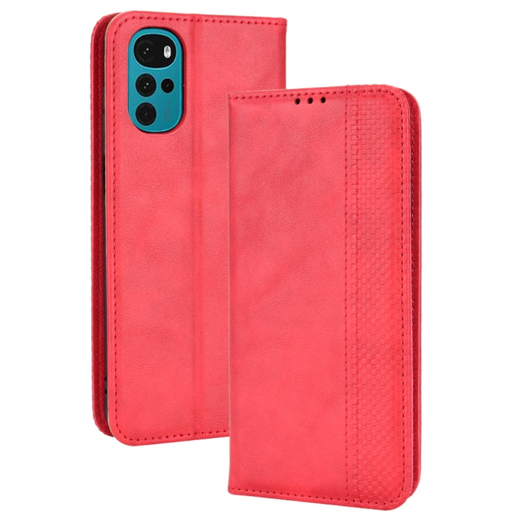 For Motorola Moto E32s / G22 Magnetic Buckle Retro Texture Leather Phone Case