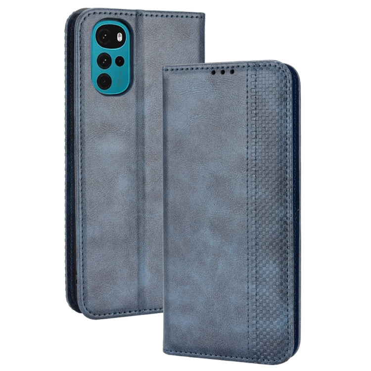 For Motorola Moto E32s / G22 Magnetic Buckle Retro Texture Leather Phone Case