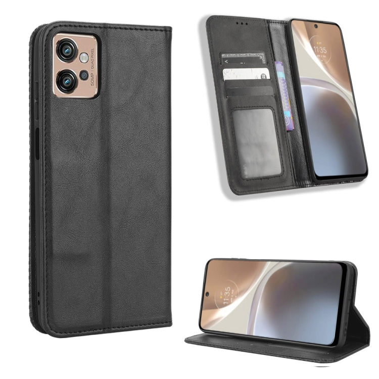 For Motorola Moto G32 Magnetic Buckle Retro Texture Leather Phone Case