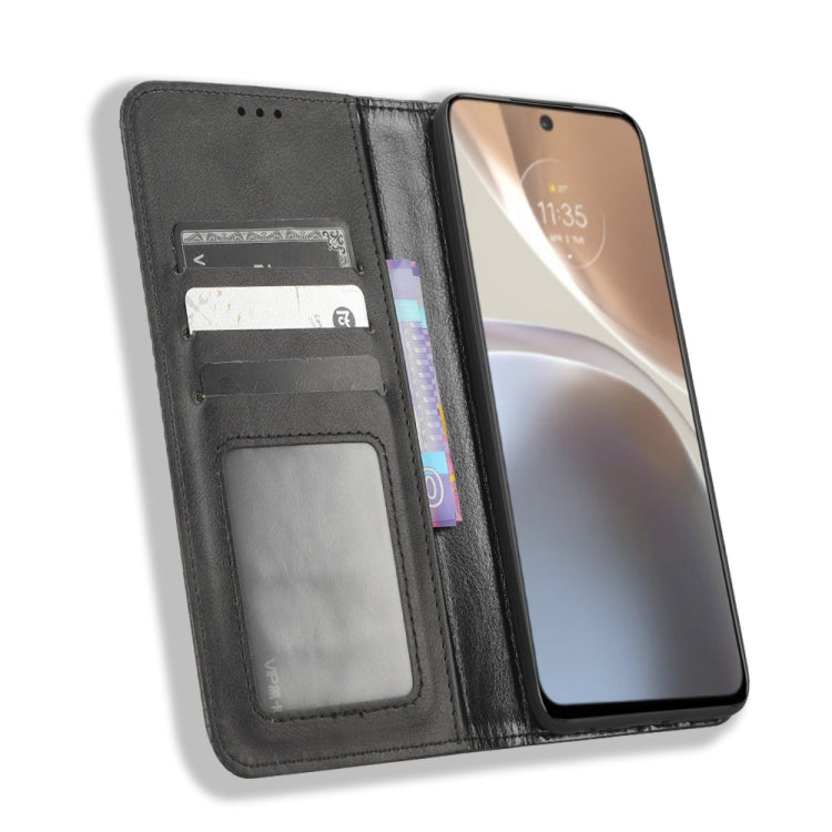 For Motorola Moto G32 Magnetic Buckle Retro Texture Leather Phone Case