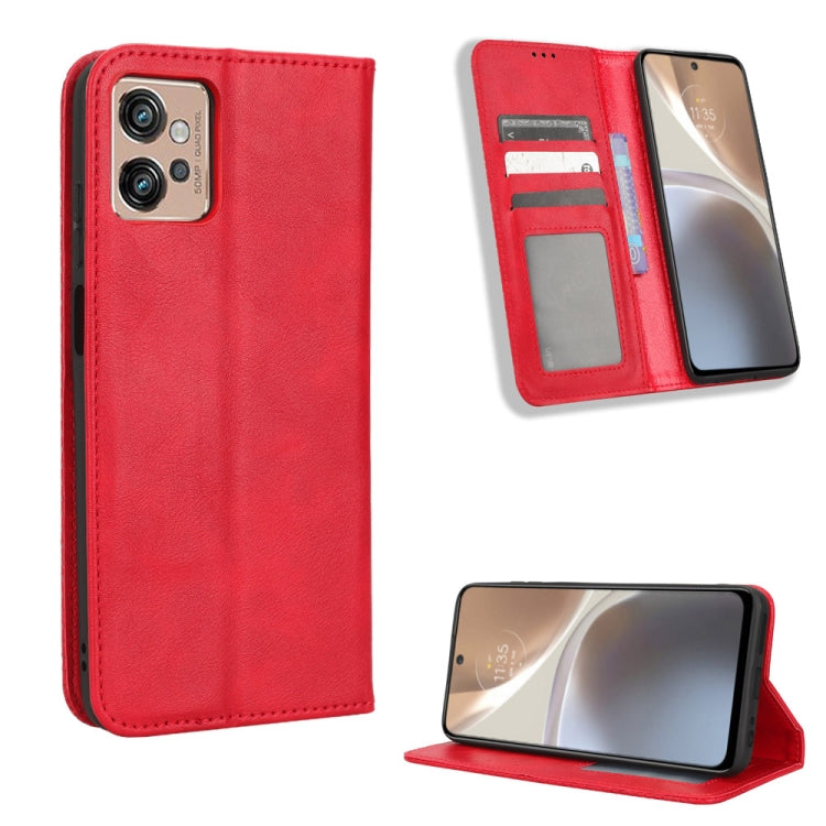 For Motorola Moto G32 Magnetic Buckle Retro Texture Leather Phone Case