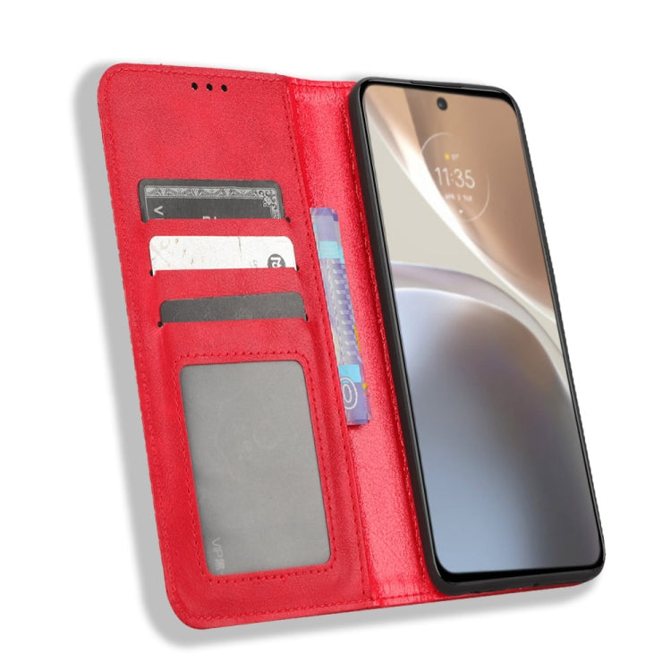 For Motorola Moto G32 Magnetic Buckle Retro Texture Leather Phone Case