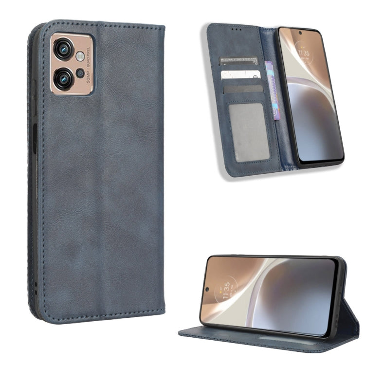 For Motorola Moto G32 Magnetic Buckle Retro Texture Leather Phone Case
