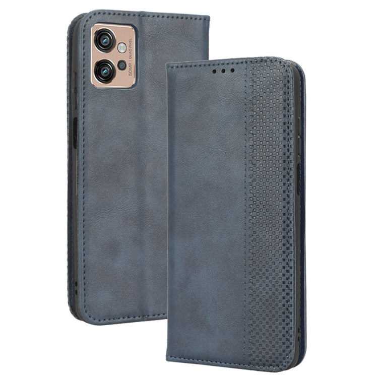 For Motorola Moto G32 Magnetic Buckle Retro Texture Leather Phone Case
