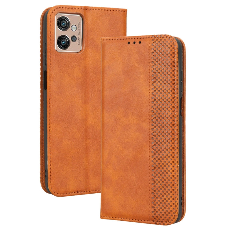 For Motorola Moto G32 Magnetic Buckle Retro Texture Leather Phone Case
