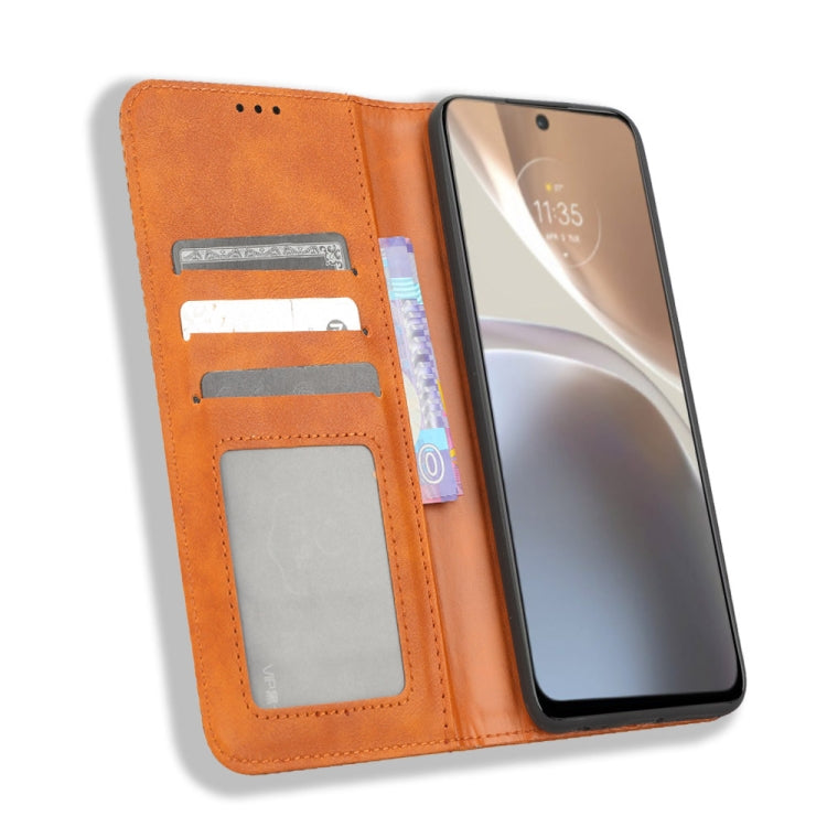 For Motorola Moto G32 Magnetic Buckle Retro Texture Leather Phone Case