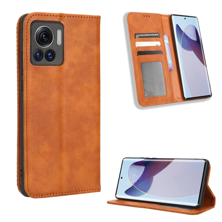 For Motorola Moto X30 Pro 5G / Edge 30 Ultra Magnetic Buckle Retro Texture Leather Phone Case