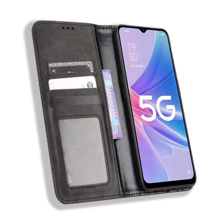 For OPPO A97 5G Magnetic Buckle Retro Texture Leather Phone Case