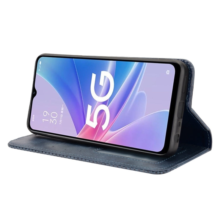 For OPPO A97 5G Magnetic Buckle Retro Texture Leather Phone Case