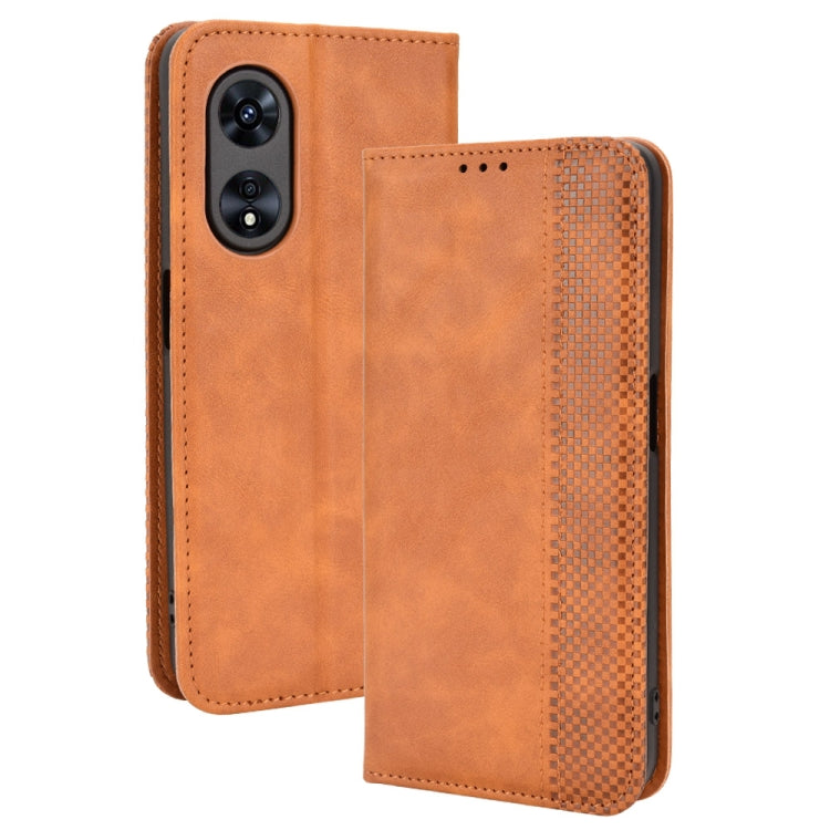 For OPPO A97 5G Magnetic Buckle Retro Texture Leather Phone Case