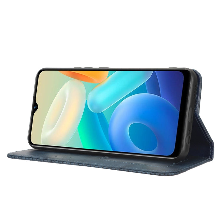 For vivo Y02s Magnetic Buckle Retro Texture Leather Phone Case