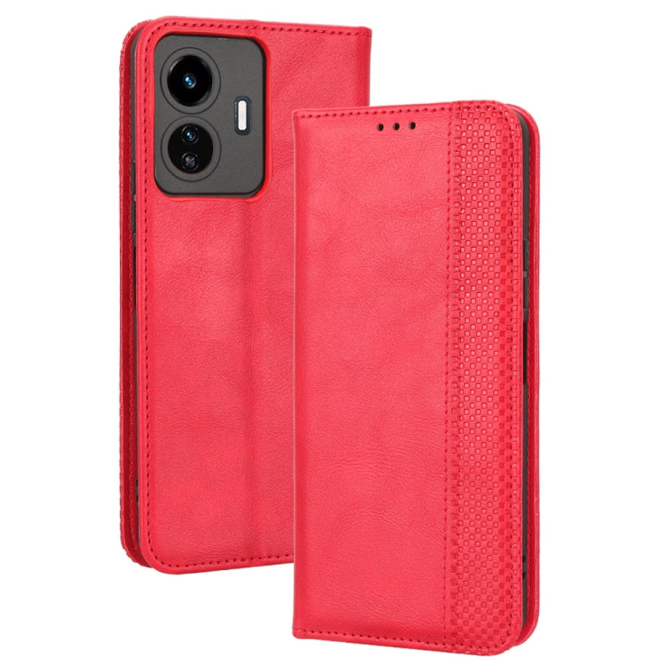 For vivo Y77 5G Magnetic Buckle Retro Texture Leather Phone Case