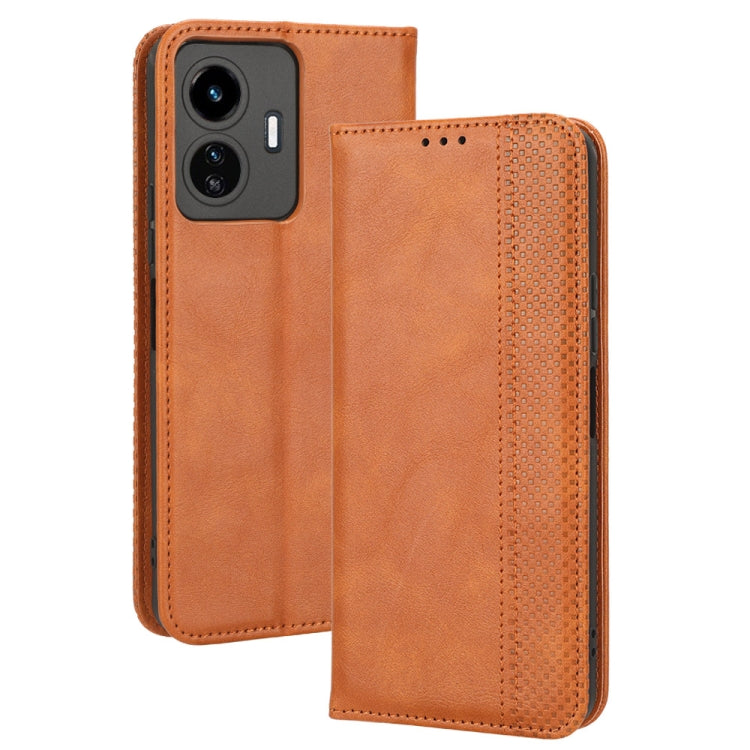 For vivo Y77 5G Magnetic Buckle Retro Texture Leather Phone Case