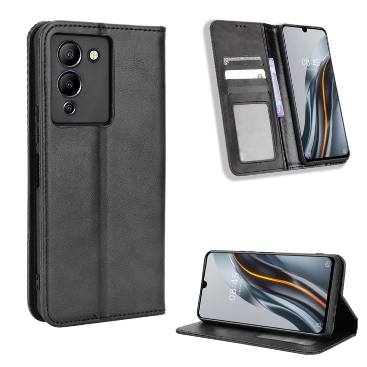 For Infinix Note 12 G96 Magnetic Buckle Retro Texture Leather Phone Case
