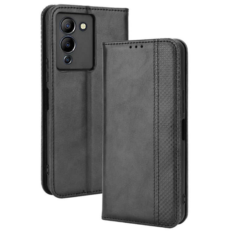 For Infinix Note 12 G96 Magnetic Buckle Retro Texture Leather Phone Case