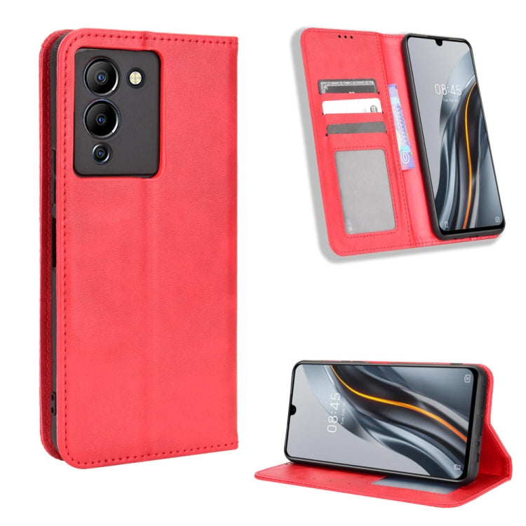 For Infinix Note 12 G96 Magnetic Buckle Retro Texture Leather Phone Case