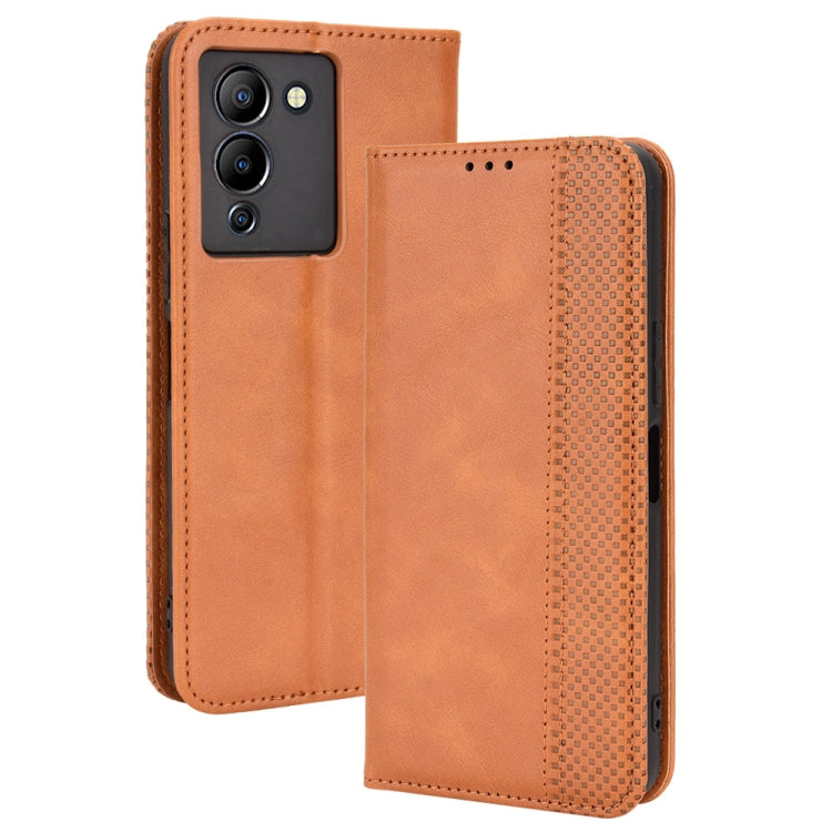 For Infinix Note 12 G96 Magnetic Buckle Retro Texture Leather Phone Case