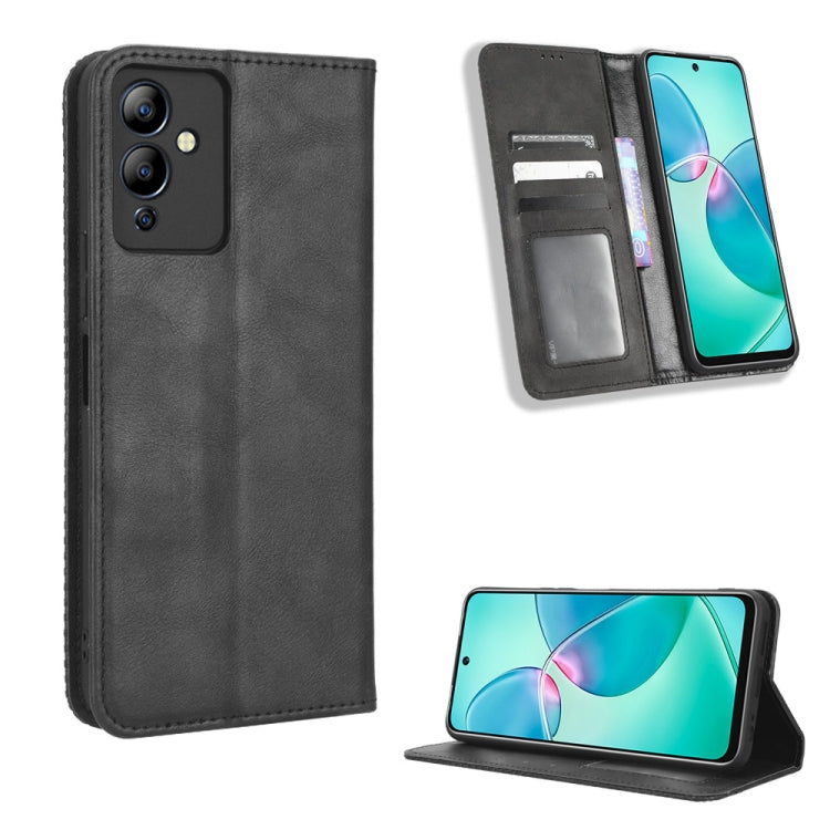 For Infinix Note 12i Magnetic Buckle Retro Texture Leather Phone Case