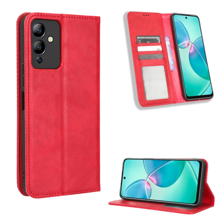 For Infinix Note 12i Magnetic Buckle Retro Texture Leather Phone Case