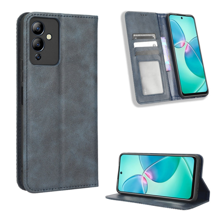 For Infinix Note 12i Magnetic Buckle Retro Texture Leather Phone Case
