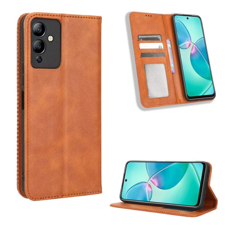 For Infinix Note 12i Magnetic Buckle Retro Texture Leather Phone Case