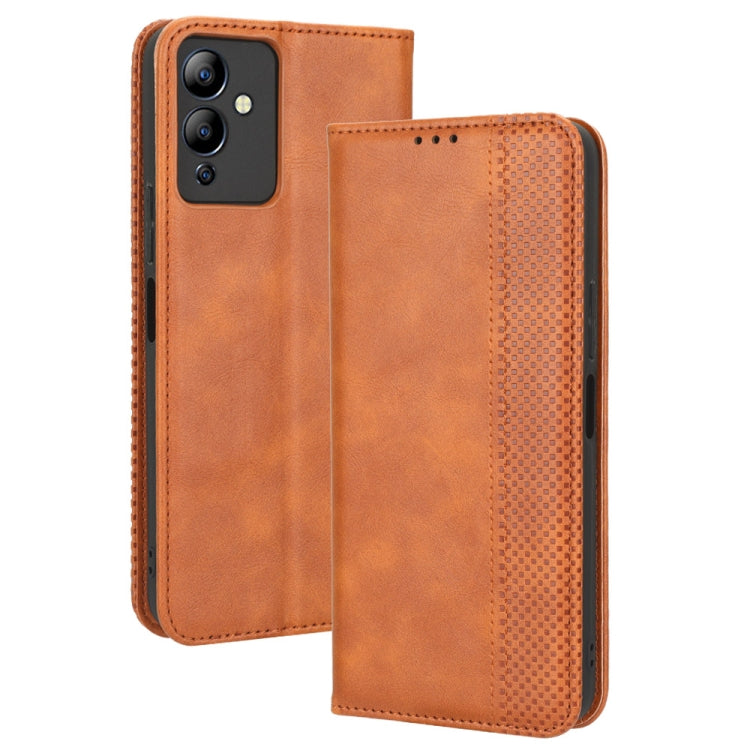 For Infinix Note 12i Magnetic Buckle Retro Texture Leather Phone Case