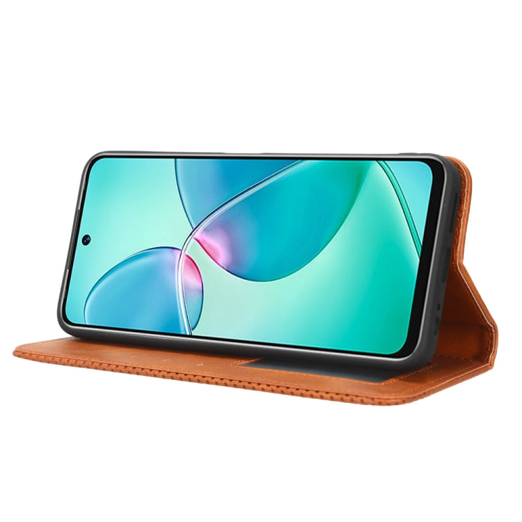 For Infinix Note 12i Magnetic Buckle Retro Texture Leather Phone Case