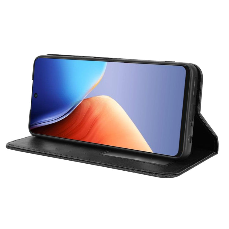 For Tecno Camon 19 Magnetic Buckle Retro Texture Leather Phone Case