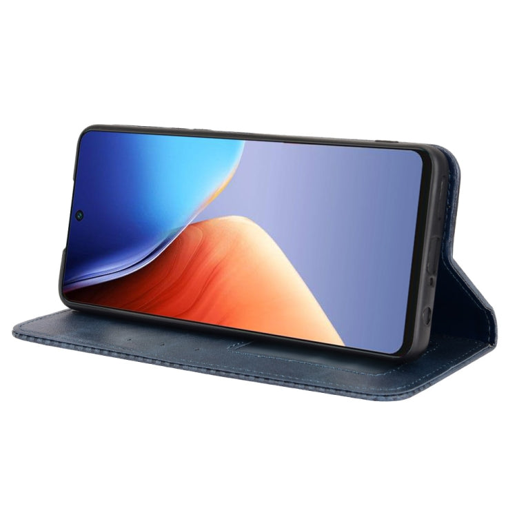 For Tecno Camon 19 Magnetic Buckle Retro Texture Leather Phone Case