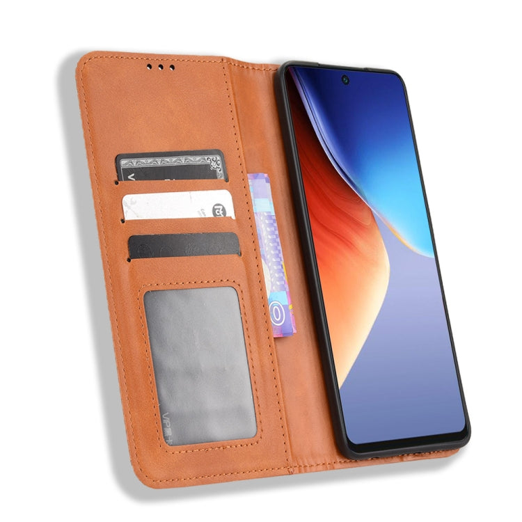 For Tecno Camon 19 Magnetic Buckle Retro Texture Leather Phone Case