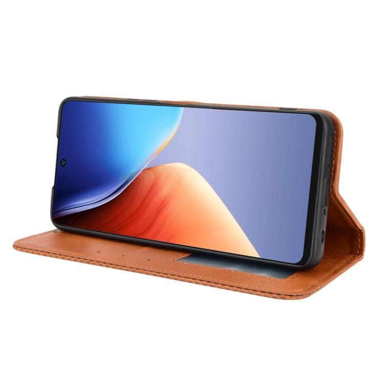 For Tecno Camon 19 Magnetic Buckle Retro Texture Leather Phone Case